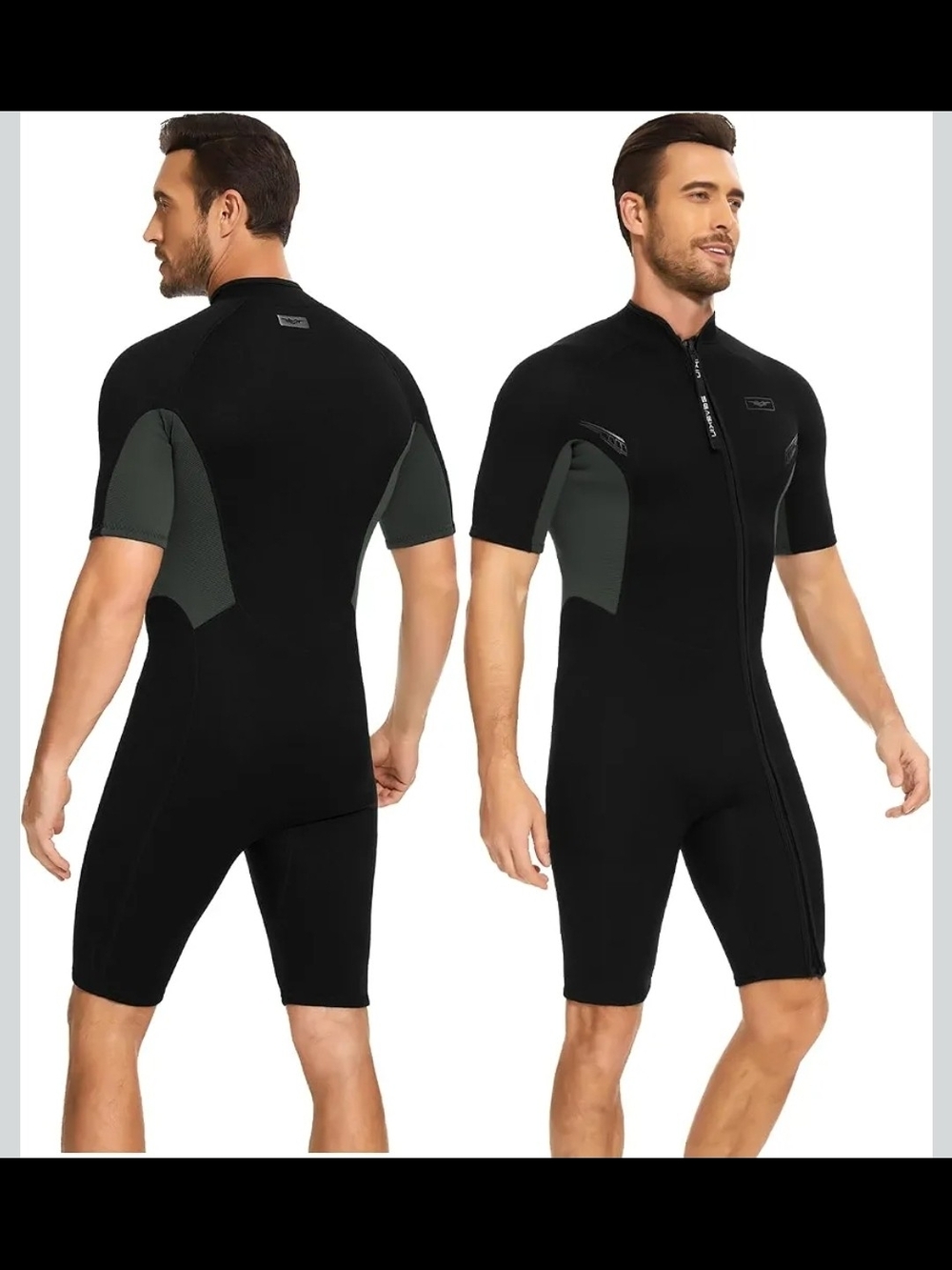 Skin Men's Short Sleeve Swim Rash Guard - Black & Olive